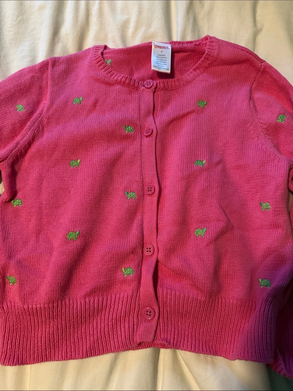 Gymboree Pink and Green Embroidered Button-Front Cardigans